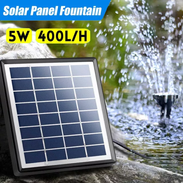 Garden Fountain Pump With Solar Panel Powered Pool Pond Submersible Water Pump