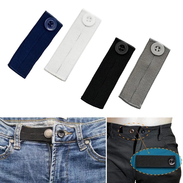 4 pièces Hommes Femmes Réglable Jeans Denim Extender Ceinture Extension Bouton