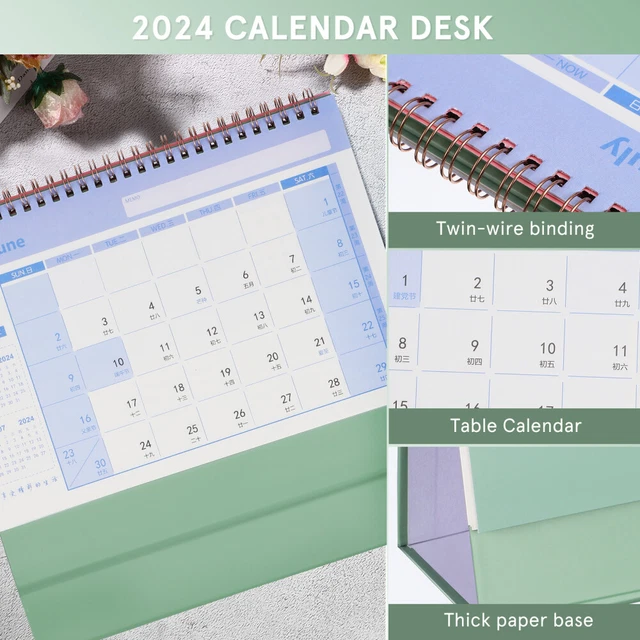 PAPER 2024 CALENDAR (green) Office 2025 Month Monthly Table Holiday £8.