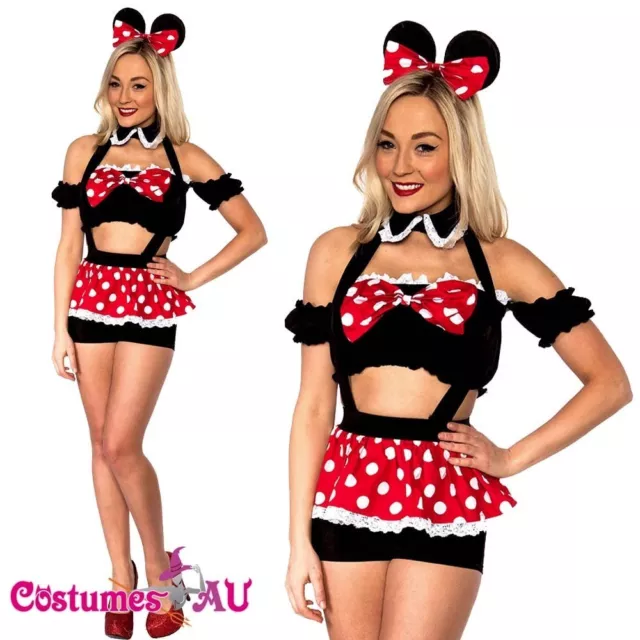 LADIES SEXY MINNIE Mickey Mini Mouse Costume Fancy Dress Halloween Disney Outfit 35.00 PicClick AU