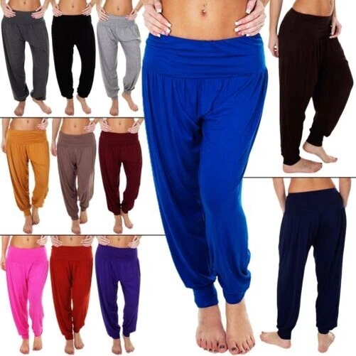 Da Donna Nuovo Pantaloni Harem Ali Baba Lungo Larghi Leggings Taglie Forti UK