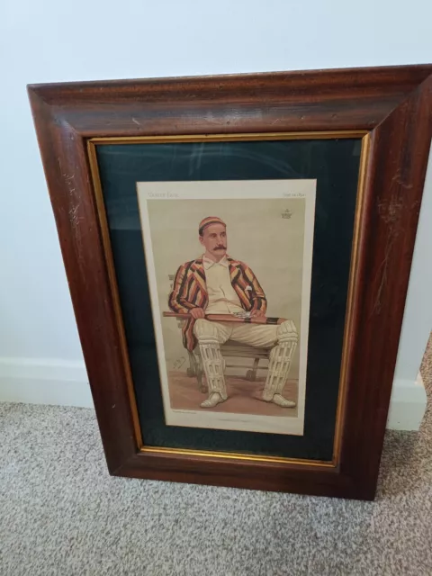 Vintage Spy Vanity Fair Lord Hawke Yorkshire Cricket Framed Print.