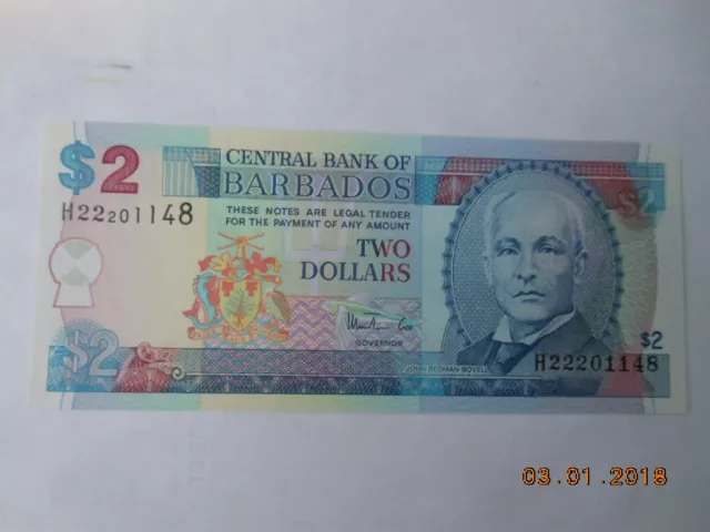 Barbados 2 Dollars P-54b unc