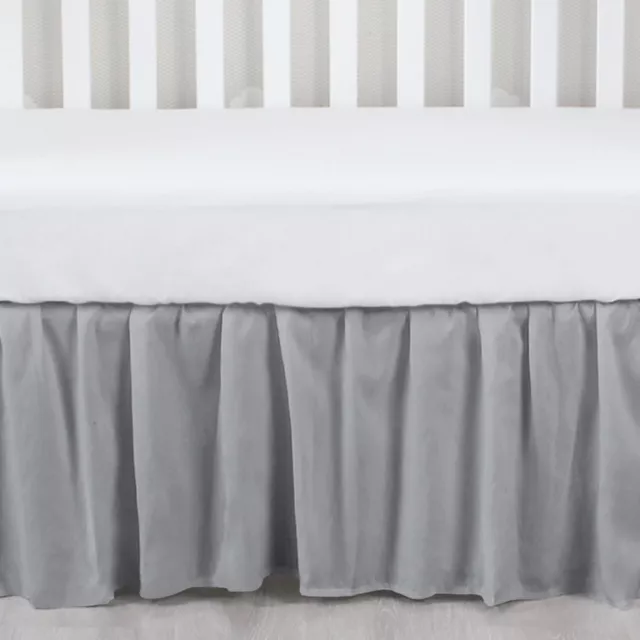 Baby Standard Crib Skirt Four Fabric Sides Elastic Bedding Dust Ruffle 52"x28"