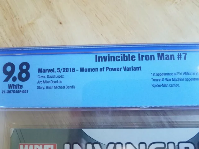 Invincible Iron Man #7 Women of Power Variant CBCS 9.8 1st Riri Williams 3