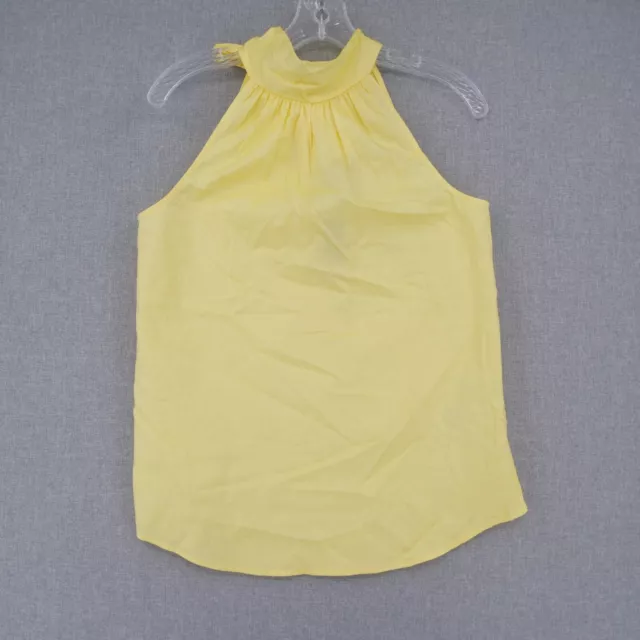 J. Crew Top Womens Size 0 Yellow Halter Neck Bow Sleeveless Business Casual