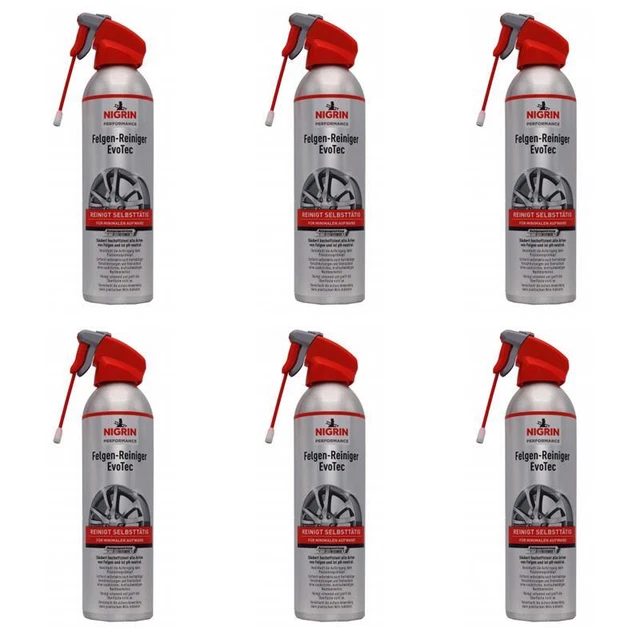 6 x Nigrin Felgenreiniger Evo Tec aerosol 500ml Reiniger Alufelge Stahlfelge