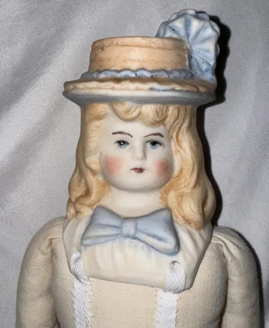 Parian China Head Doll “Straw” Bonnet Head Bisque Porcelain Reproduction