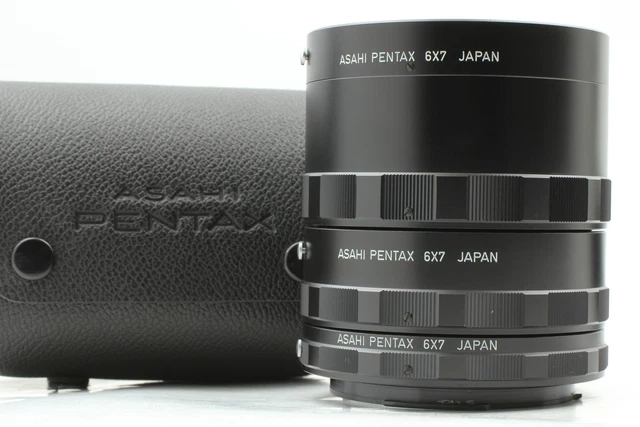 [Almost MINT w/Case] PENTAX 6x7 Auto Extension Tube 67 Ring 1 2 3 Set From JAPAN