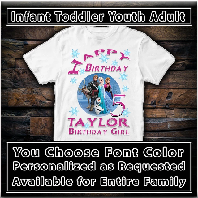 Frozen Customized Family Birthday Shirts Personalized T Shirt Custom Party Decor