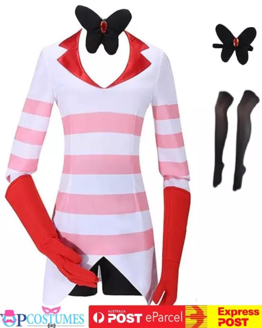Hazbin Hotel Dust Angel Cosplay Costume Uniform Outfit Dress Up Party