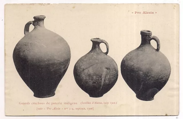 " pro alésia " , grands cruchons de poterie indigène