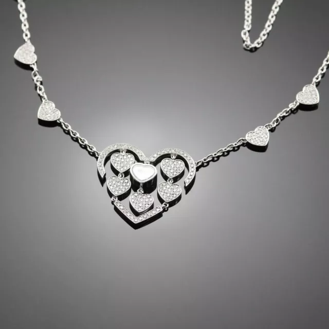 Chopard Amore Hearts Happy Natural Diamond Necklace 817219-1002 18K White Gold