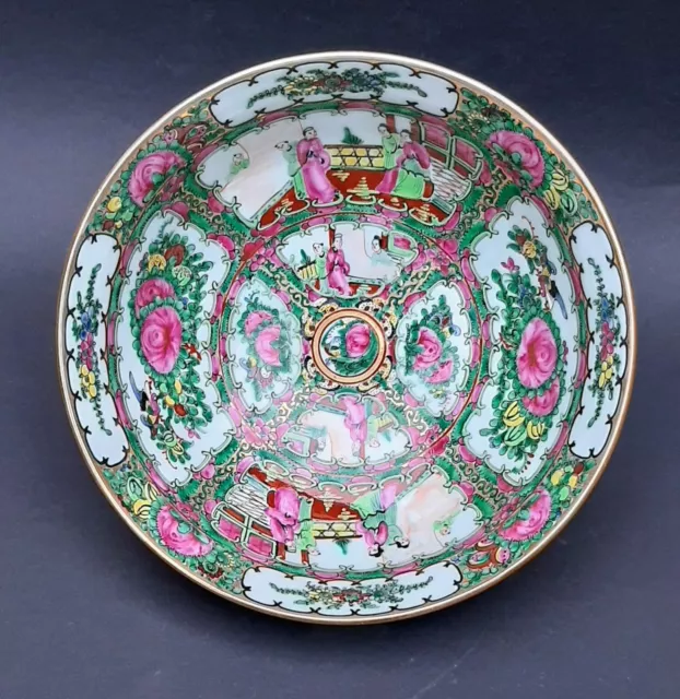 Große Schüssel Schale Bowl  Famille Rose Canton Medaillon Ø 28 cm !