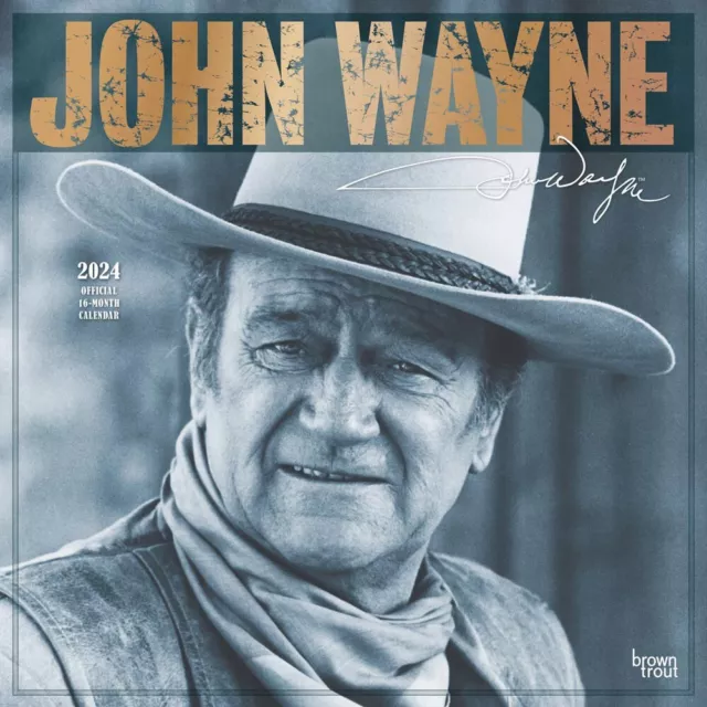 John Wayne OFFICIAL | 2024 12x24" Monthly Square Wall Calendar