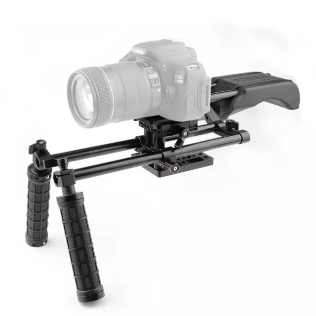 CAMVATE Pro DSLR Shoulder Rig Pad Mount Plate Handgrip Kit For Canon/Nikon/Sony