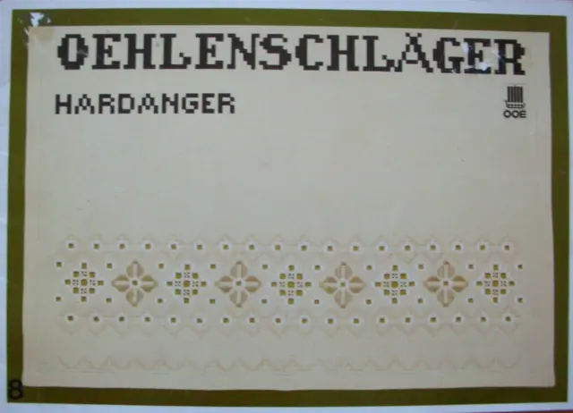 OOE OEHLENSCHLAGER embroidery chart booklet - HARDANGER No.8 - 12 Designs