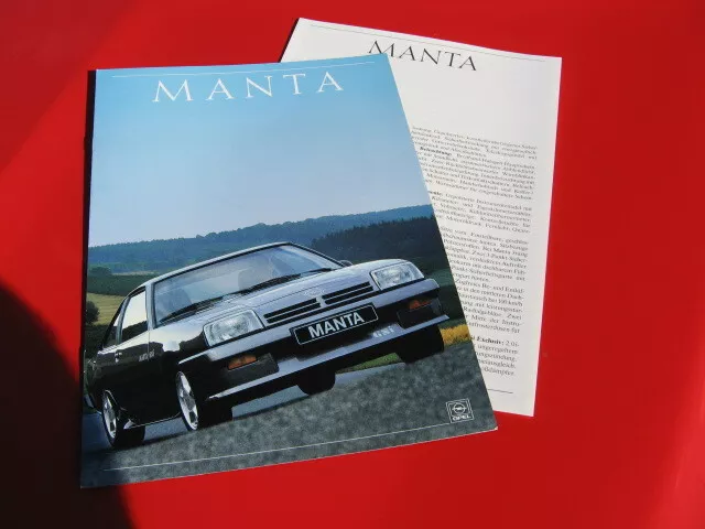 Opel Manta B 1976-88 Originalprospekt 1987 / Deutschland  Konvolut mit Beiblatt