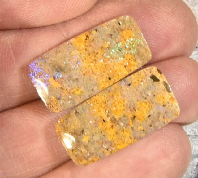 Matched Pair Louisiana Opal Cabochon  Gem Opal Natural Untreated 26.40 cts.