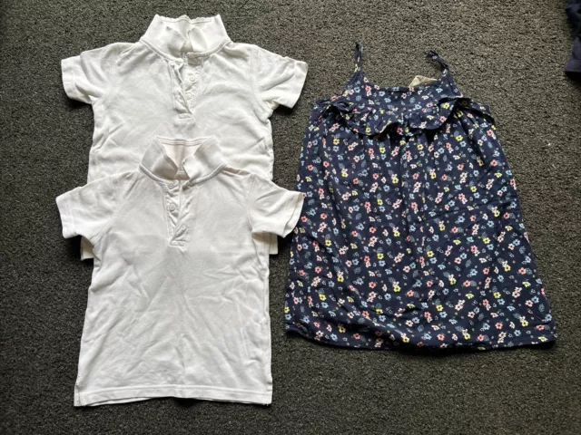 Girls Age 4-5 Years Bundle H&M Dress And White M&S School Tops