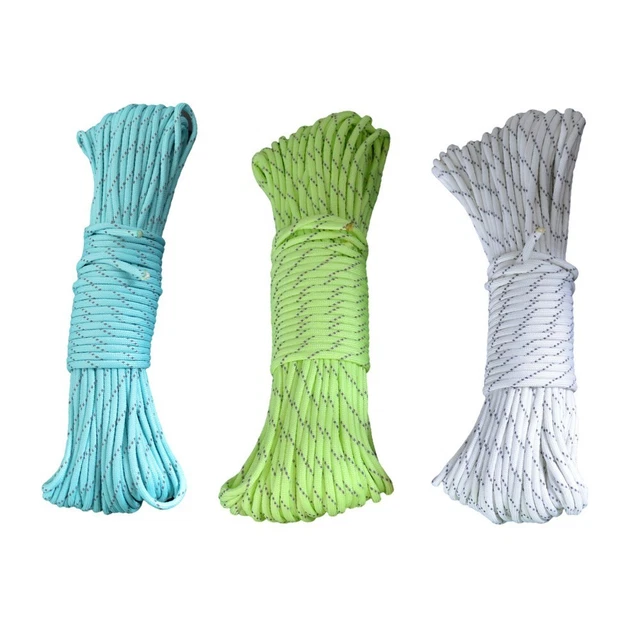 Corde de camping fluorescente de haute qualité 4 mm de diamètre s'illumine dan