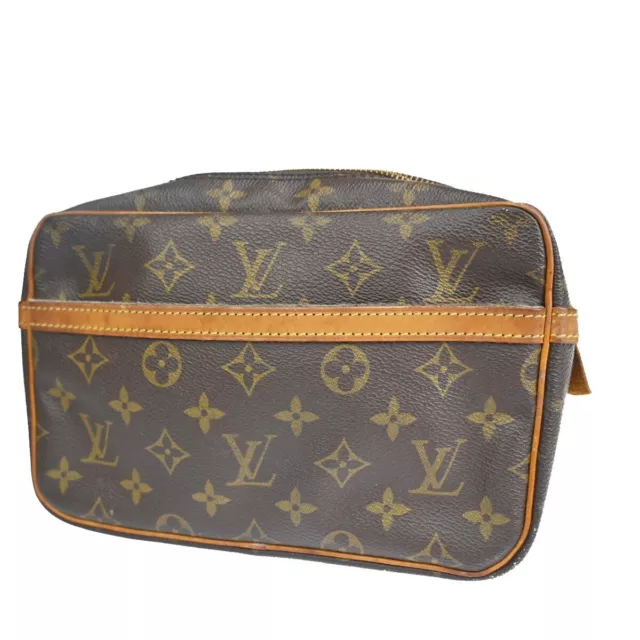 LOUIS VUITTON Compiegne 23 Clutch Hand Bag Monogram Leather Brown M51847 60YE112