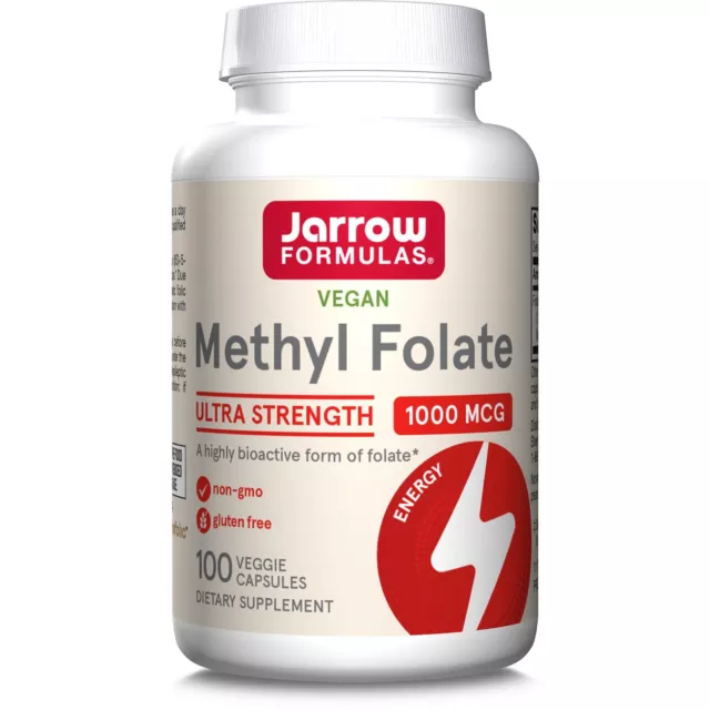 Jarrow Formulas Methyl Folate 1000mcg 100 Capsules, Folic Acid, Prenatal Support