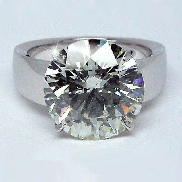 4.55Ct Round Cut Lab-Created Solitaire Engagement Ring 14K White Gold Finish