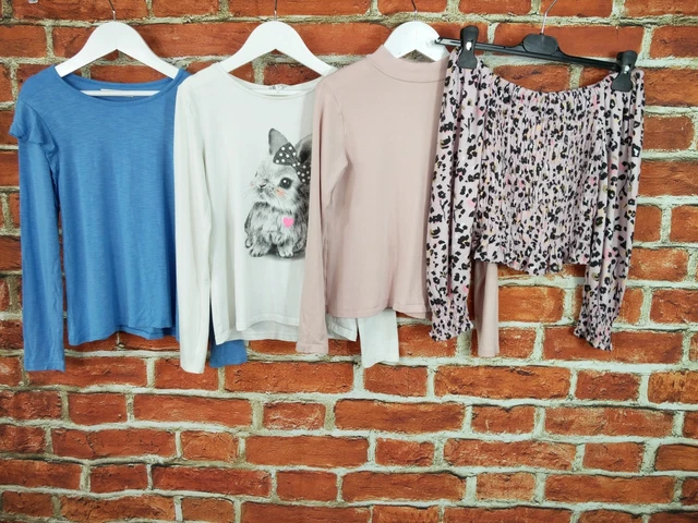 Girl Bundle Age 8-10 Years M&S Matalan H&M T-Shirt Top Organic Cotton Kids 140Cm