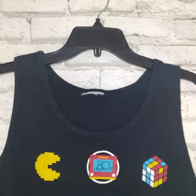 SID 80S TANK T Shirt Mens Medium Black Pac Man Ghostbuster Rubix Cube ...