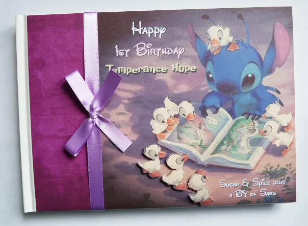 Personalised Lilo and Stitch girls birthday guest book, Lilo and Stitch album