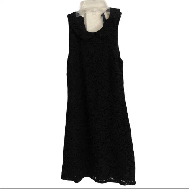 Coincidence Chance floral lace shift dress Anthropologie black peter pan collar