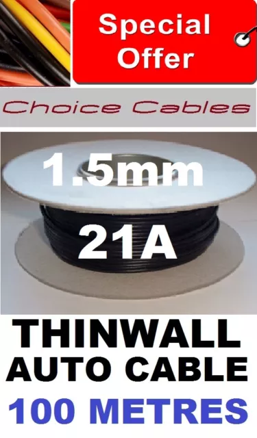 100M Automotive Cable Reel 1.5Mm 21A 12V  Vehicle Wire 21/0.3, 1.5Mm 100 Metres