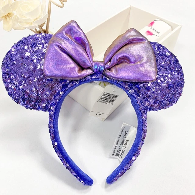 Disney Parks Purple Sequins Mickey Mouse Ears Disneyland Minnie Headband