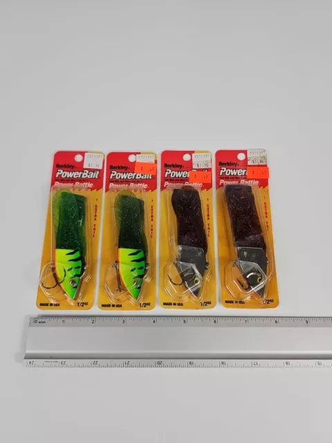 4x BERKLEY POWER BAIT POWER RATTLE  1/2 OUNCE Fire Tiger Chrome Black BASS Lure