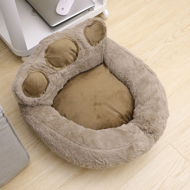 Patas de oso mascota perro cama de gato nido de perrera cálido suave abrazo