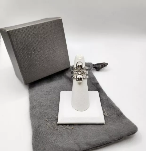 Alexander McQueen Double Skull Triple Band Silver Ring 5 Alexander McQueen Double Skull Triple Band Silver Ring 5
