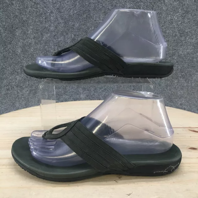 Merrell Sandals Womens 8 Lidia Thong Black Leather Slip On Flats Comfort Casual