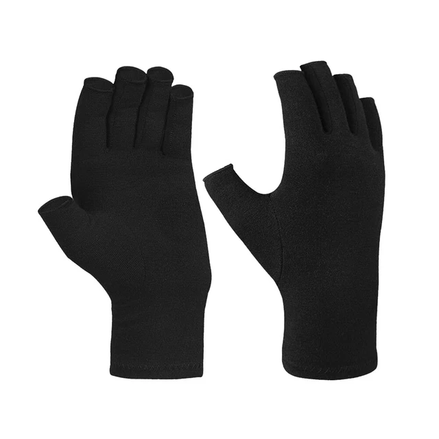 Guantes de compresión para terapia de artritis mitones alivio articular del dolor (negros S)