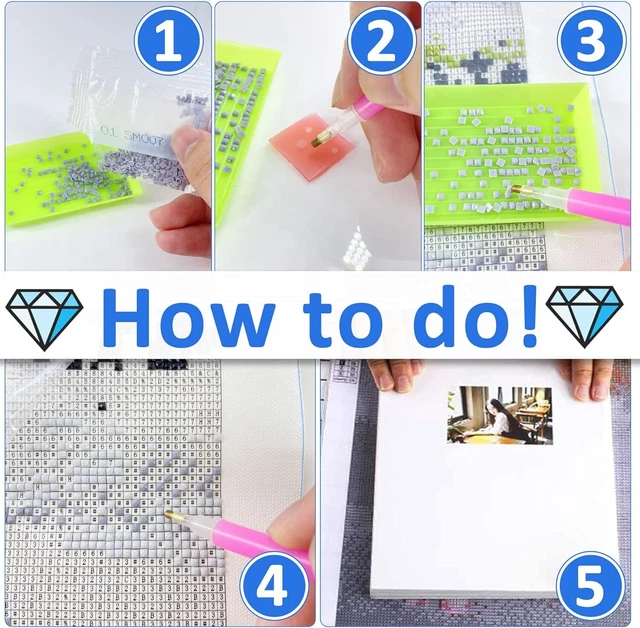 Goofong 5D Diamond Painting Bilder Set Tier, DIY Random Diamant Painting Square 3