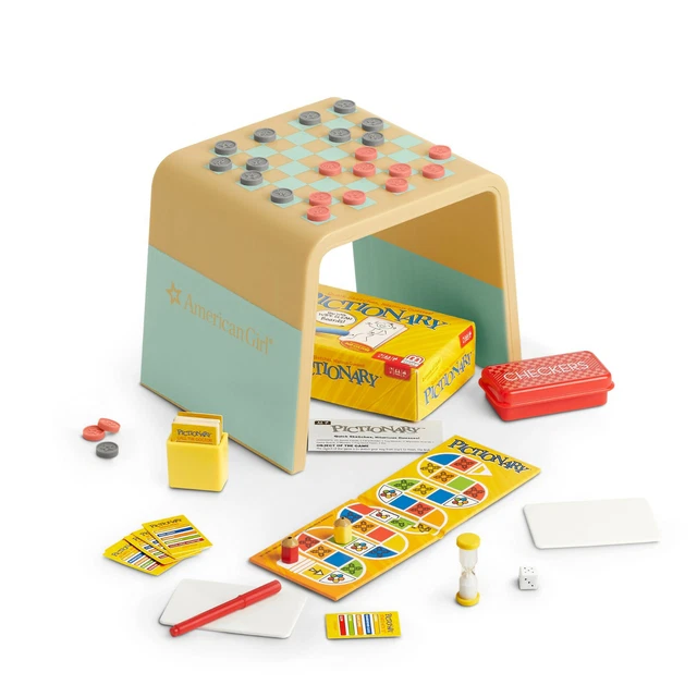 American Girl Game Night Set For 18" Doll Table Checker Board Pictionary Soldout 2