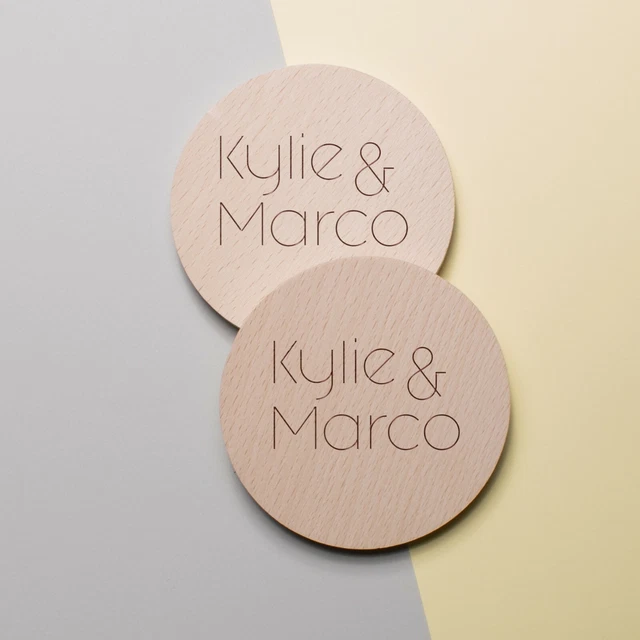 Gravé Personnalisé En Bois Sous-verre Marriage Cadeau Tour Personnalisé Souvenir