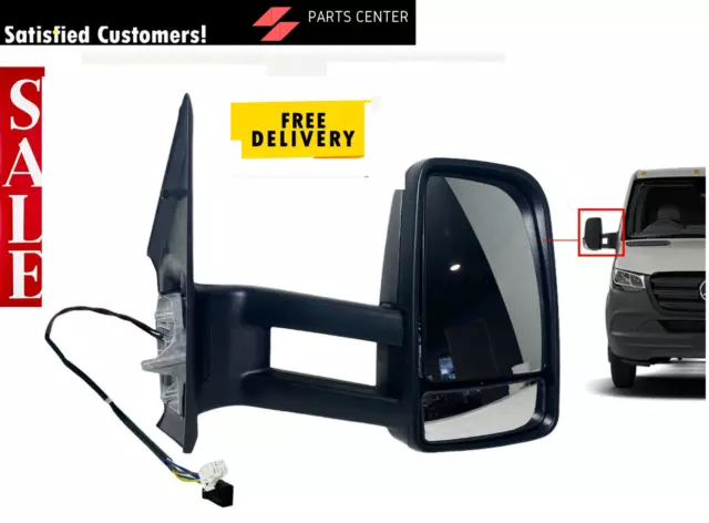 Mercedes Sprinter Van 2018- 2022 Manual Long Arm Door Wing Mirror Rh Drivers O/S