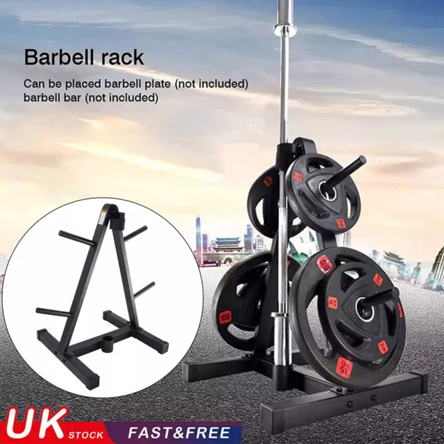 Barbell Gym Storage A-Frame Standard Weight Plate Tree Holder Storage Rack Stand