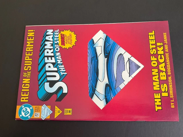 Superman Man of Steel #22 DC Comics 1993 Die-cut Double Cover Poster Boarded 7