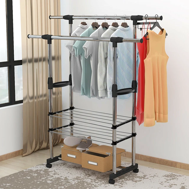 HEAVY DUTY CLOTHES Rail Rack Garment Hanging Display Stand Shoes