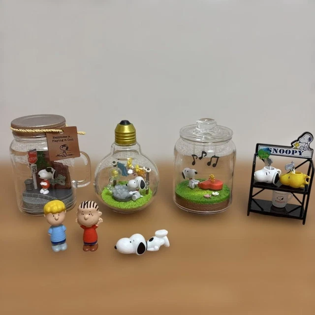 LOT 2 ANCIENNES figurines PVC chien SNOOPY Peanuts BD aviateur vintage