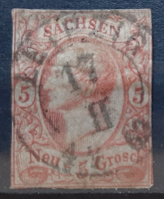 Sachsen , Mi.-Nr. 12e, gestempelt 