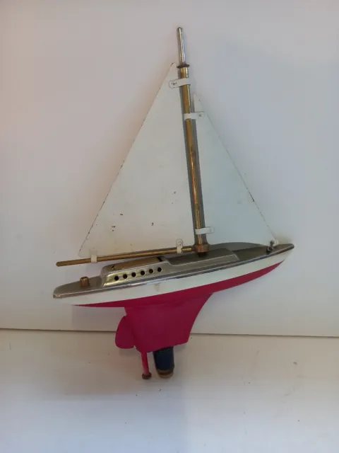 Vintage Metal Boat Model Lighter. Mid Century Retro Kitsch. Restoration Project.