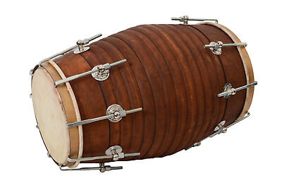 En Bois Dholak Indien Folk Musical Instrument Tambour Ecrous N Boulon Withcover